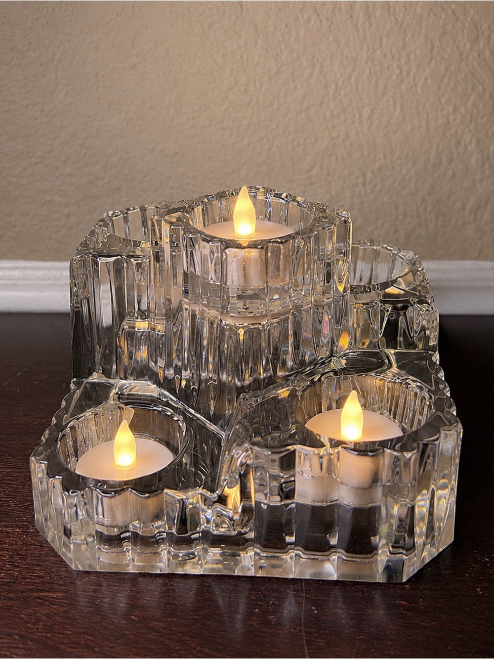 Vintage 2000 PartyLite Crystal Castle 5 Tier Tea Light Candle Holder Germany